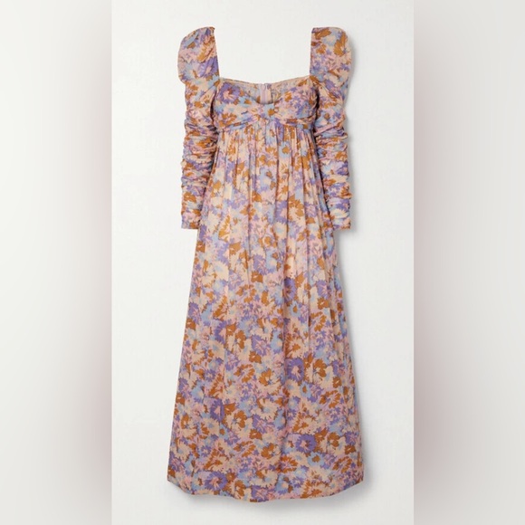 NWT Zimmerman Violet Twist Front Cotton-Voile Empire Waist Dress,size 1/size 6US - Picture 8 of 16